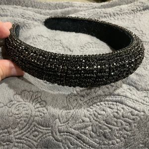 Black crystal headband
